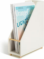 U Brands Juliet Magazine Holder, Office Supplies, Off-white and Gold, 1 Count (3463U02-06)