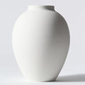 White Vase for Home Decor - Modern Farmhouse Ella Flower Vase for Table, Mantel & Shelf Decorations - Round Iron Decorative Vase 9 Inch Tall - Matte Finish Centerpiece