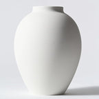 White Vase for Home Decor - Modern Farmhouse Ella Flower Vase for Table, Mantel & Shelf Decorations - Round Iron Decorative Vase 9 Inch Tall - Matte Finish Centerpiece