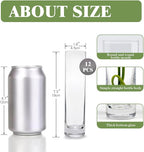 Glass Cylinder Bud Vases for Centerpieces, Set of 12 Clear Small vases,Handmade Slim Flower Vases Wedding Table Decor for Single Rose vases Bulk, Home Aesthetic Desk Decor, Party Decorations,7.5"