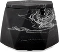 FREELOVE Concrete Ashtray with Lid & Stainless Steel Ashtrays for Cigarettes, Cement Ash Tray Smoking Holder Indoor Smokeless Outdoor Windproof Patio Home Office Cool Decor(Black-White, Large)