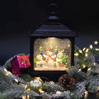 Wondise Christmas Musical Snow Globe Lantern with 6 Hour Timer, 11.2 Inch USB Plug-in & Battery Operated Spinning Water Glitters Lighted Snow Globe Lantern Christmas (Snowman Family)