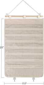 BB Brotrade Hanging Jewelry Organizer,Accessories Organizer,32 Pocket Organizer for Holding Jewelries (Beige-32 Pockets)