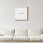 Framed Neutral Abstract Landscape Wall Art for Living Room, Square Mid Century Modern Canvas Paintings Prints Artwork for Walls, Minimalist Scenic Pictures Wall Decor for Bedroom Home Office, 24x24 In