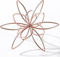 8" Metal Sphere Decor, Metal Floral Tabletop Sculpture, Abstract Tabletop Decorative Spheres for Home Decor (Rose Gold)