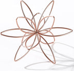 8" Metal Sphere Decor, Metal Floral Tabletop Sculpture, Abstract Tabletop Decorative Spheres for Home Decor (Rose Gold)