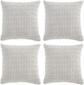 Fancy Homi 4 Packs Decorative Throw Pillow Covers for Living Room Couch Bed, Modern Farmhouse Boho Home Décor Accent Cushion Case, 16" x 16", White