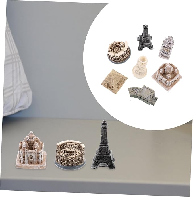 Milisten 7pcs Resin London Building Blocks Desktop Architecture Model Statue Home Decor Home Architecture Statue