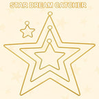 MECCANIXITY 4 Pcs Star Dream Catcher Rings, 10" Dream Catcher Metal Hoops Macrame Wreath Rings Pentagram Floral Hoops for DIY Craft Making Home Wedding Wall Hanging Decoration, Gold