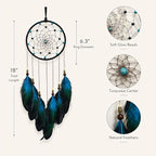 Dream Catcher for Boys Blue Dreamcatcher for Bedroom Handmade Feather Hanging Decoration Ornament Birthday Festival Craft Gift