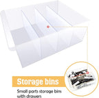 Yookeer 64 Pack 4.25 x 2 in Drawer Dividers for Plastic Storage Bins Storage Hardware Cabinet Dividers for Teacher Toolbox, Small Parts Organizer, Screw Organizer