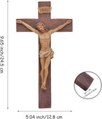 DurableDelights Jesus Crucifix Wall Cross-Catholic Wall Hanging Decoration, Perfect for Collection, Home Decor, or Gift Giving,9.65" H.