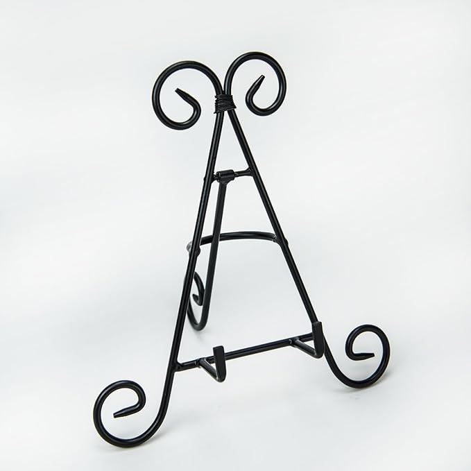 Huji Sturdy Iron Display Stand Holder for Home Kitchen Decoration Platters, Pictures, Frames and Books. (2, 9")