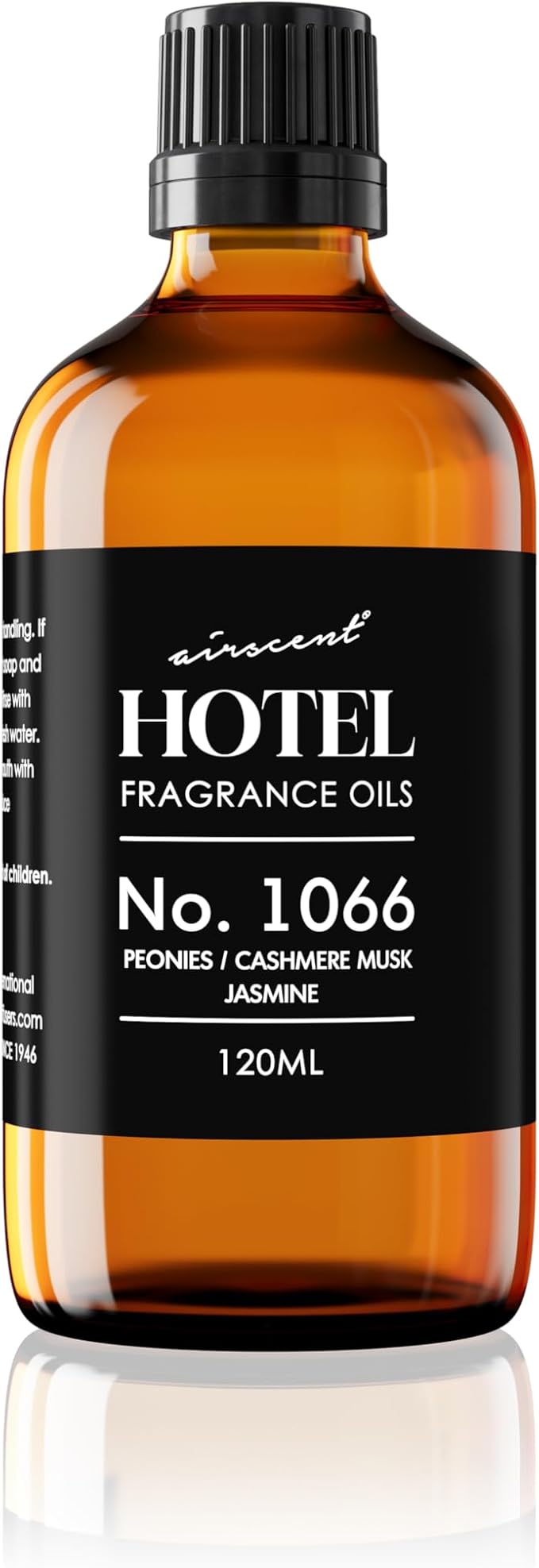 AirScent Hotel Diffuser Oil No. 1066 - Peonies Cashmere Jasmine - Premium Fragrance Oil for Ultrasonic and Waterless Diffusers and Crafting - 120 mL, 4 fl oz Glass Dropper Bottle
