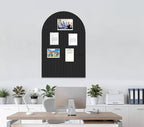 Large Arched Felt Bulletin Board 35" x 24",Cork Board Alternative - 6 Customized Felt Wall Tiles with Push Pins, Cork Boards for Walls Pin Board for Office & Home Panels - Black
