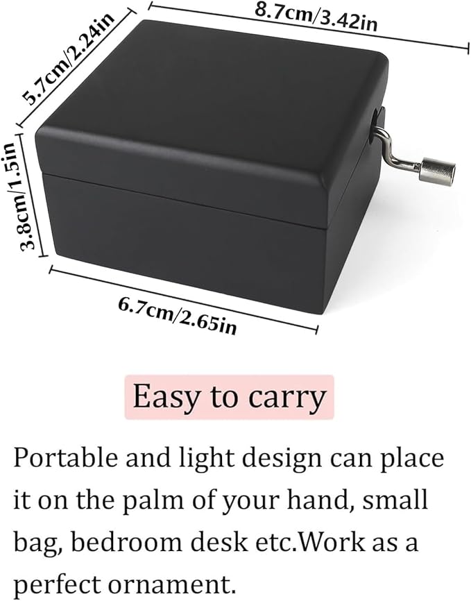 ROSIKING Black Wooden Music Box Classical Musical Boxes Christmas Birthday Valentine's Day Gifts for Lover Boy Girl friend Plays Toreador