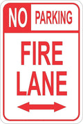 No Parking Fire Lane Metal Sign - Pre Drilled Holes, Weatherproof Decoration - 8x12Inch(T28)