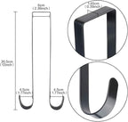 Norgail 12 Inch Double Sided Wreath Hanger - Over The Door Metal Hook for Christmas - Holds 2 Wreaths - Premium Sturdy Black Metal