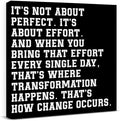 Motivational Wall Decor, Inspirational Quote Wall Art for Home Office Gym Classroom, Encouraging Decor for Success, It's Not About Perfect, It's About Effort Framed Canvas Posters, 8 x 8 Inches