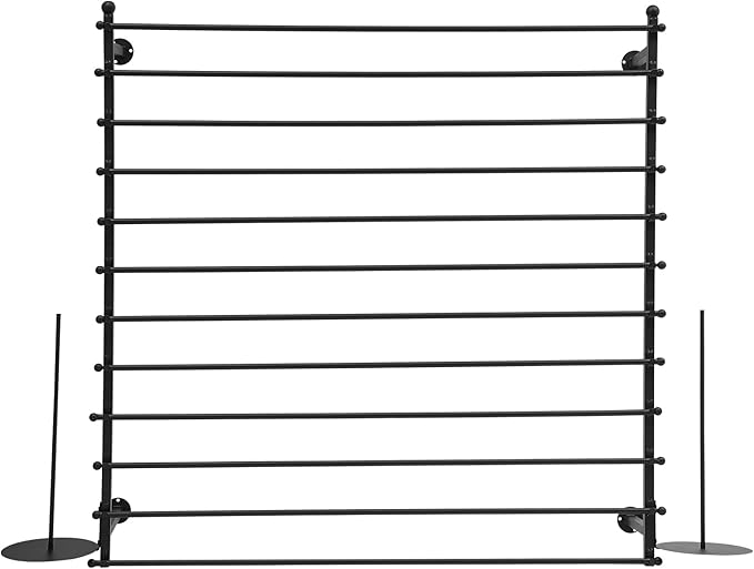12-Tier Wall Mounted Scarf Rack, Scarf Display Rack, Towels Storage Hanger, Commercial Hijab Scarf Holder Organizer Space Saving for Retail Stores, Boutiques, Home (Black, 47in Width)
