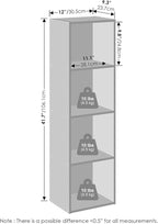 Furinno Reed Closet Organizers and Storage, 4-Tier Closet Organizer, Open Shelf Closet Storage, for Wardrobe, Bedroom, Living Room, White
