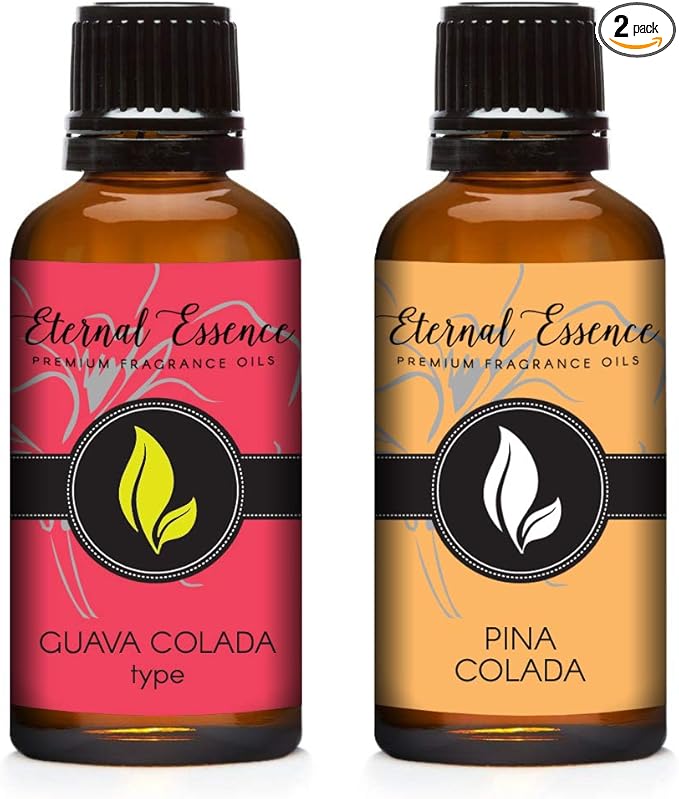 Eternal Essence Oils 2 Pack 30ml Premium Fragrance Oil - Guava Colada Type & Pina Colada - for Candle, Soap Making, Aromatherapy, Diffusers, Home Care, & Humidifiers