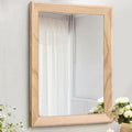 AAZZKANG Rustic Mirrors for Wall Rectangle Wood Frame Mirror Decorative for Farmhouse Bedroom Bathroom Living Room Large 20"x16"