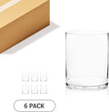 WGV Cylinder Vase Bulk, Width 8", Height 10", Clear Wide Large Diameter Flower Glassware, Floral Container, Planter Terrarium for Wedding Party Event, Home Accent Decor, 6 Pieces