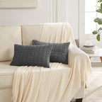 Fancy Homi 4 Packs Decorative Throw Pillow Covers for Living Room Couch Bed, Modern Farmhouse Boho Home Décor Accent Cushion Case, 20" x 12", Dark Gray