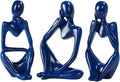 BMLCGJ Thinker Statue Gold Decor Abstract Art Sculpture, Golden Resin Collectible Figurines for Home Living Room Office Shelf Decoration,Great Gifts Ideas (Blue)
