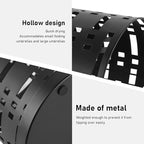 Pissente Umbrella Holder, Rustproof Space Saving Fashionable Hollow Round Metal Umbrella Stand Rack for Entryway Home Office Indoor Outdoor, Black, 16.5 x 5.9 x 5.9in