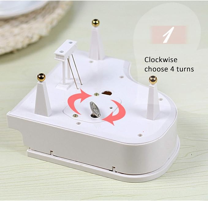 Hvogvok Ballerina Music Box，Piano Music Box for Women Girls White Valentine's Day Present Mechanical Classical Ballet Girl Dancing Music Box Birthday Present