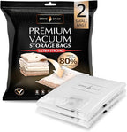 GENIE SPACE Premium Vacuum Storage Bags for Clothes, Bedding and Travel, Small Size 24x16 Inches, Airtight, Odor-Proof and Reusable Space Saver Bags with Double Zipper Seal, 2-Pack