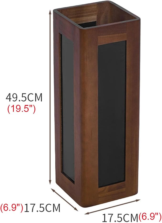 Umbrella Stand with Removable Plastic Drip Tray, Spacious Storage Bucket, for Home Entryway Decoration and Hotel Lobbies, Features a Solid Wood Umbrella Bucket, Acrylic Frame(Brown)