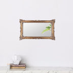 Vintage Mirror 8x14 Inch, Antique Ornate Decorative Mirror for Desk & Wall, Small Vanity Mirror for Makeup Wall Decor, Bronze