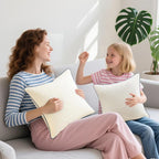 Oubonun 18x18 Pillow Inserts Set of 2 - Square Decorative Throw Pillows for Couch Bed Sofa Living Room Down Alternative Polyester Filling 18 Inch Insert(Beige)