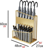 Large-Capacity Commercial Umbrella Stand Umbrella Holder for Hotel Offices - 2 Tier Metal Umbrella Stand, Entrance Umbrella Organizer