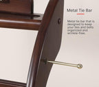 Proman Products Windsor Suit Valet Stand VL16001 with Top Tray, Contour Hanger, Trouser Bar, Tie & Belt Hooks and Shoe Rack, 17"W x 14"D x 40"H, Dark Walnut