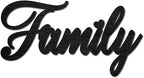 CREATCABIN Family Wood Cut Decor Laser Cut Sign Wooden Door Sign Wall Hanging Decoration Unfinished Color DIY Crafts New House Door Display Gift for Friends New Couple Housewarming Black 11.9x6.3 Inch