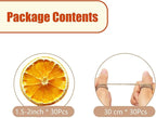 30 Pcs Dried Orange Slices, with 30Pcs Hemp Rope, Christmas Wreath Making Supplies for X-mas Tree Decoration, DIY Crafts, Present Wrapping