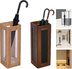Umbrella Stand with Removable Plastic Drip Tray, Spacious Storage Bucket, for Home Entryway Decoration and Hotel Lobbies, Features a Solid Wood Umbrella Bucket, Acrylic Frame(Natural)