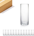 WGVI Quality Thick Weighted Clear Cylinder Glass Vases, 4"W x 10"H, Flower Arrangement Floating Candle Holders Wedding Centerpieces Terrarium Planter Floral Storage Container, Bulk Wholesale, 12 Pcs