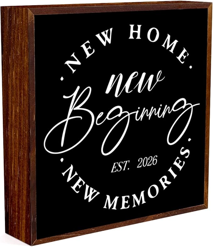 Home Sweet Home Sign Black Room Decor 2026 Housewarming Gifts Housewarming Party Decorations Wooden Box Sign Plaque for Living Room Bathroom Bedroom Shelf Desk Decor