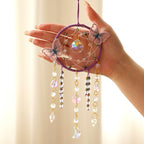 Artilady Dream Catcher for Girls - Purple Butterfly Small Dream Catchers with Crystals Cute Room Decor for Teen Girls Boys Boho Bedroom Wall Home Decorations Birthday Christmas Kids Baby Gifts