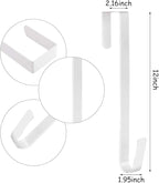Zhehao 3 Pieces Christmas Decor Metal Wreath Hangers Over The Door Light Handy Wreath Hanger Hanging Hook (12 Inch, White)