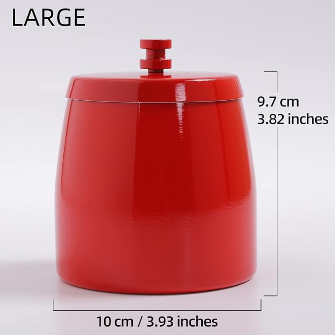Large Ashtray with Lid for Cigarette, Stainless Steel Smokeless Odorless Windproof Ash tray for Home Office Tabletop Outside Patio Outdoor Balcony(3.93''x3.2''x3.82'')