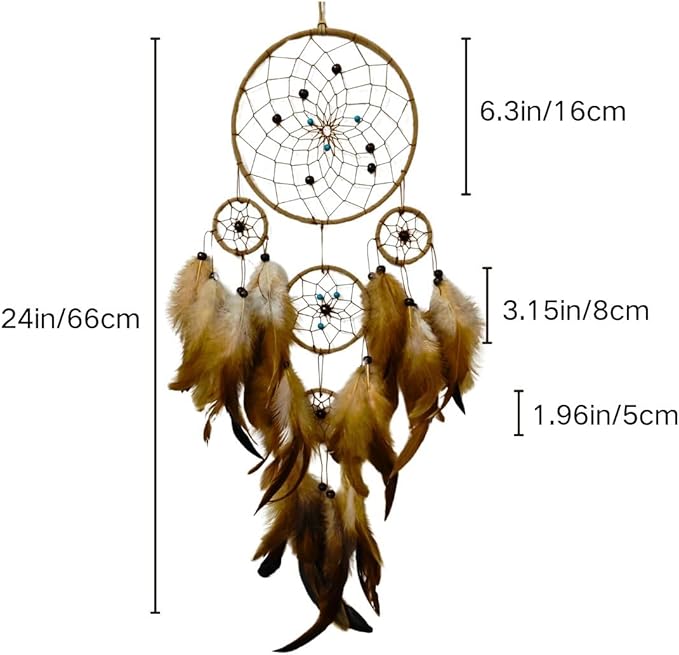 Dream Catchers for Adults Original Dream Catcher Wall Decor for Bedroom Boho Hanging Ornament with Natural Feathers for Living Room Large