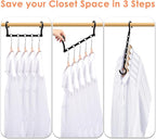 Closet Organizers and Storage, Magic Space Saving Hanger for 40 Heavy Clothes, Smart 360° Swivel Hook Cascading Hangers, Closet Organization Clothes Hangers, College Dorm Room Essentials for Girls