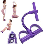 Fitness Resistance Bands Set with Handles & Ankle Straps - 4 Tube Exercise Bands for Arm, Leg, Strength Training, Stretching - Home Gym Workout Equipment