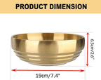 7.4" Gold Decorative Bowl - 2 Packs Key Bowls for Entryway Table Catchall Vintage Round Key Holder Bowl for Candy Fruit, Home Decor